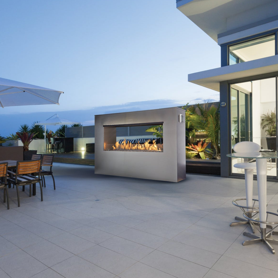 4024 Linear See-Thru Outdoor Gas Fireplace