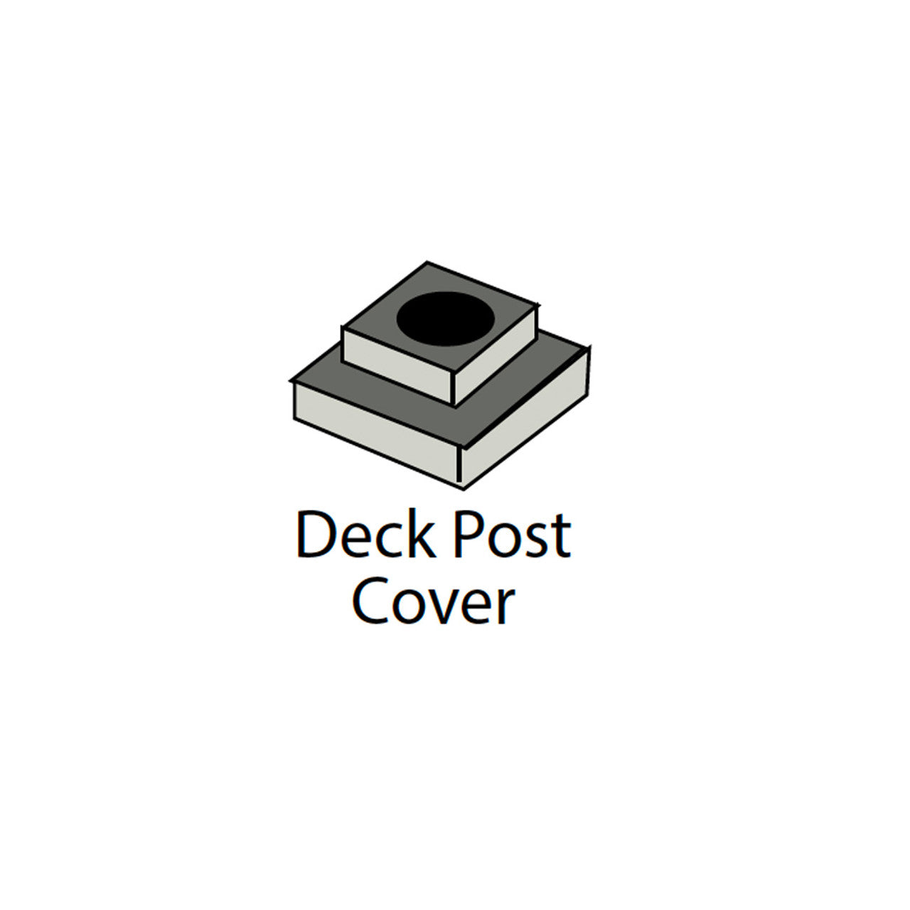 Deck Post Cover Square Black - 13" sq. x 6" H - 94800827